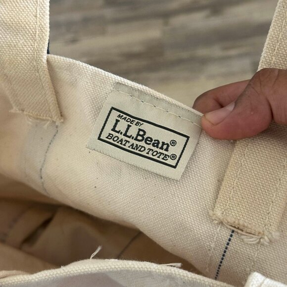 Vintage L.L. Bean Boat And Tote Blue Canvas Tote Bag - Picture 6 of 6